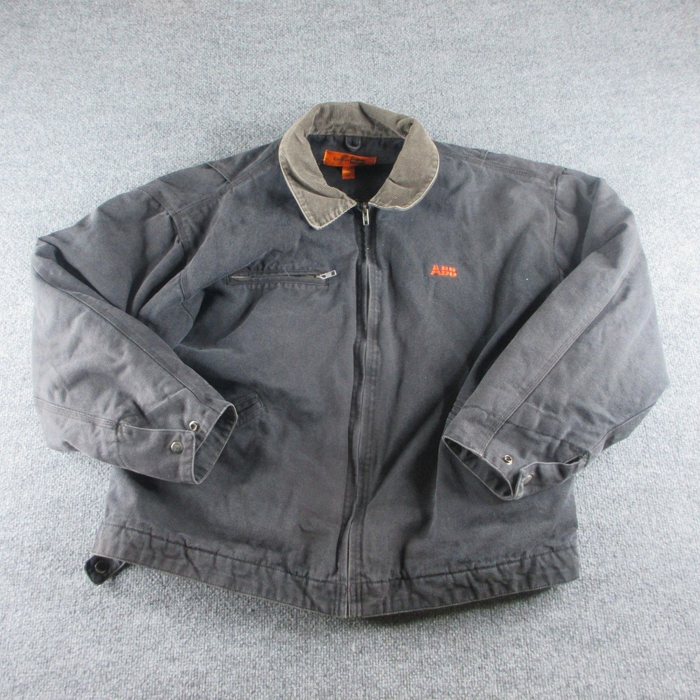 CornerStone Jacket Mens 2XL Black Canvas Quilted Bomber Detroit Style Workwear